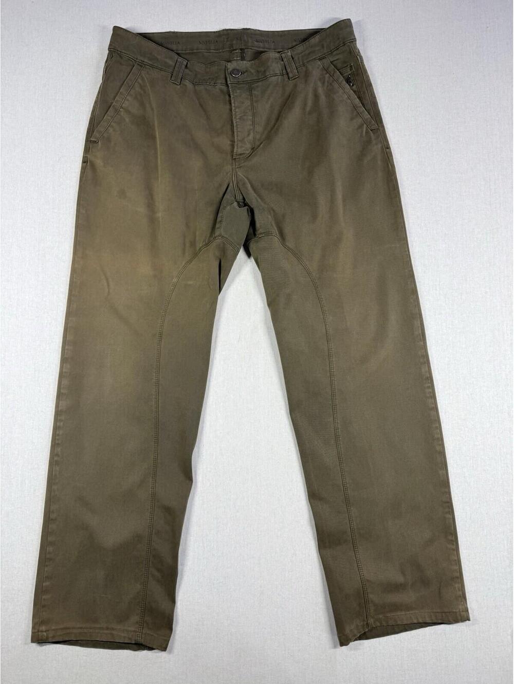 VTG SIVIGLIA Italy Chino Pants 35x29 Green Cotton Stretch Button Fly Preppy Read